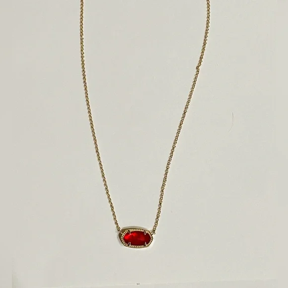 Kendra Scott Elisa Gold Pendant Necklace - Red Stone - Picture 2 of 2